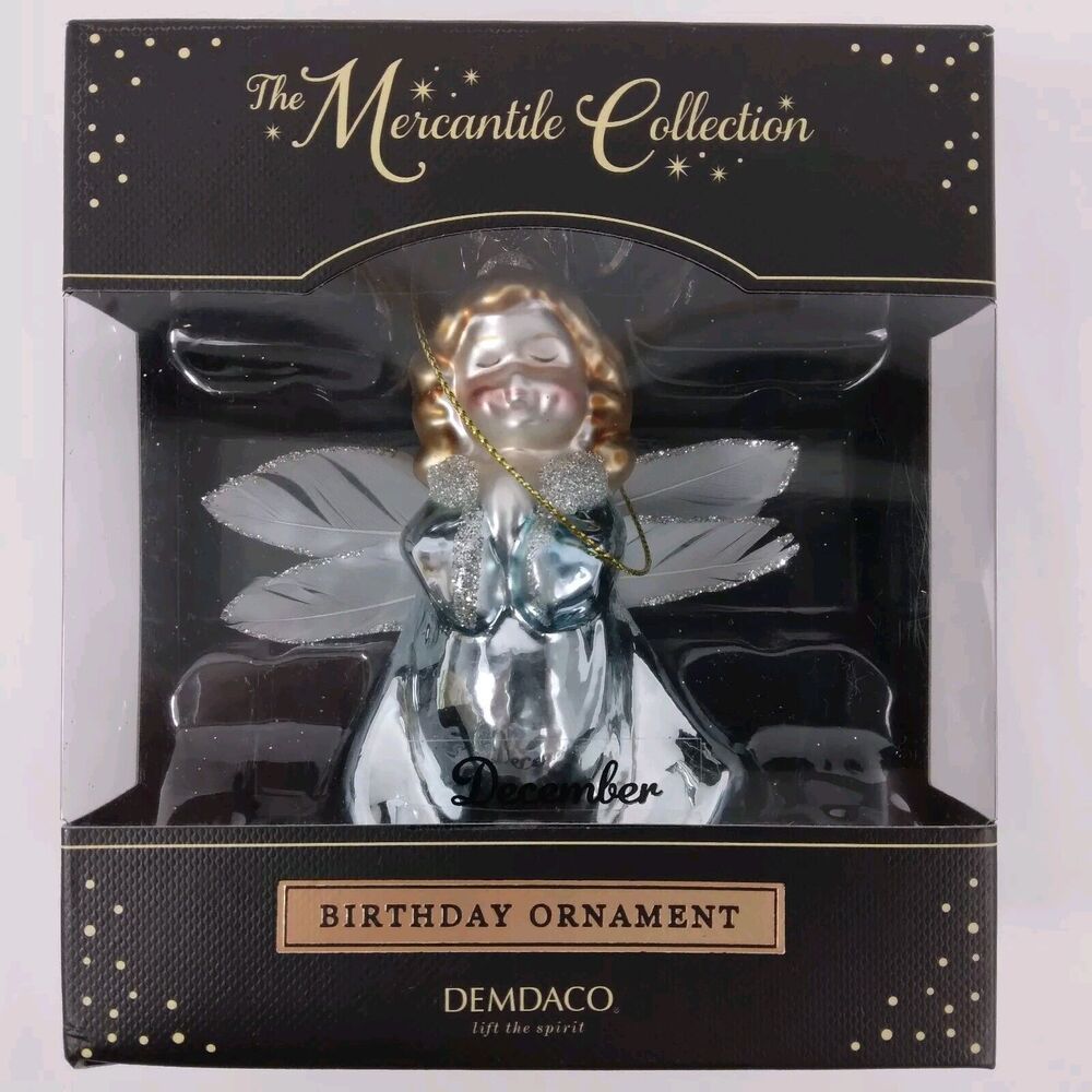 Demdaco Blown Glass December Angel Birthday Ornament The Mercantile Collection